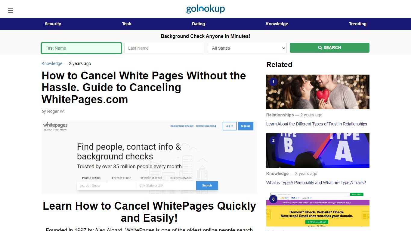 How to Cancel White Pages, How to Cancel WhitePages.com - GoLookUp